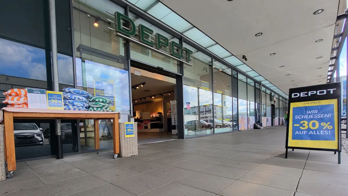 Die Depot-Filiale im Einkaufszentrum KÖ8 in Köngen schließt.