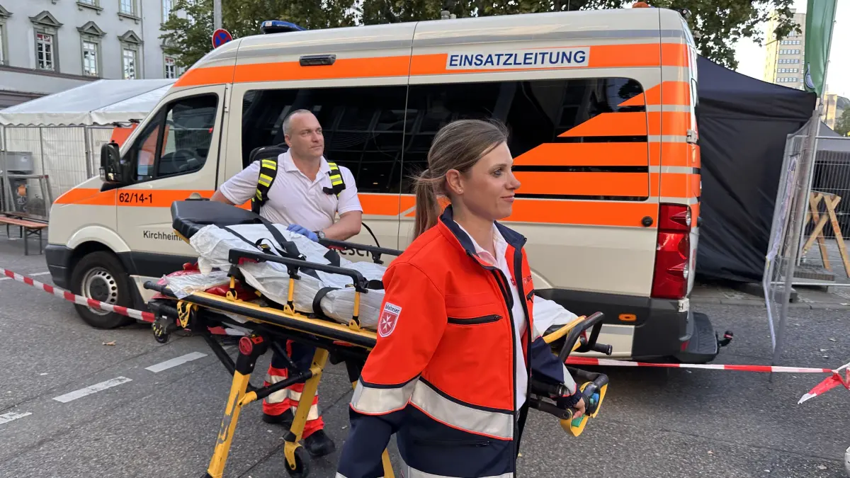 Sanitäter beim Red Bull Cerro Abajo in Stuttgart