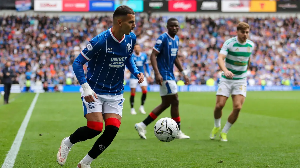 Badredine Bouanani of Rangers during Premier Sports Cup Quarter-Final match at Ibrox Stadium, Glasgow. Rangers v Celtic - Premier Sports Cup Quarter-Final - Ibrox Stadium, Glasgow, Lanarkshire, Scotland, UK - 13 Sep 2026Glasgow Ibrox Stadium Lanarkshire, Scotland United Kingdom EDITORIAL USE ONLY PUBLICATIONxINxGERxSUIxAUTxHUNxGRExMLTxCYPxROUxBULxUAExKSAxCHNxDENxINDxITAxPORxESPxSWExTURxMEXxCOLxVENxPERxECUxBRAxARGxCHIxURUxPARxPANxONLY Copyright: xRangersxFC/Shutterstockx 17149143eo