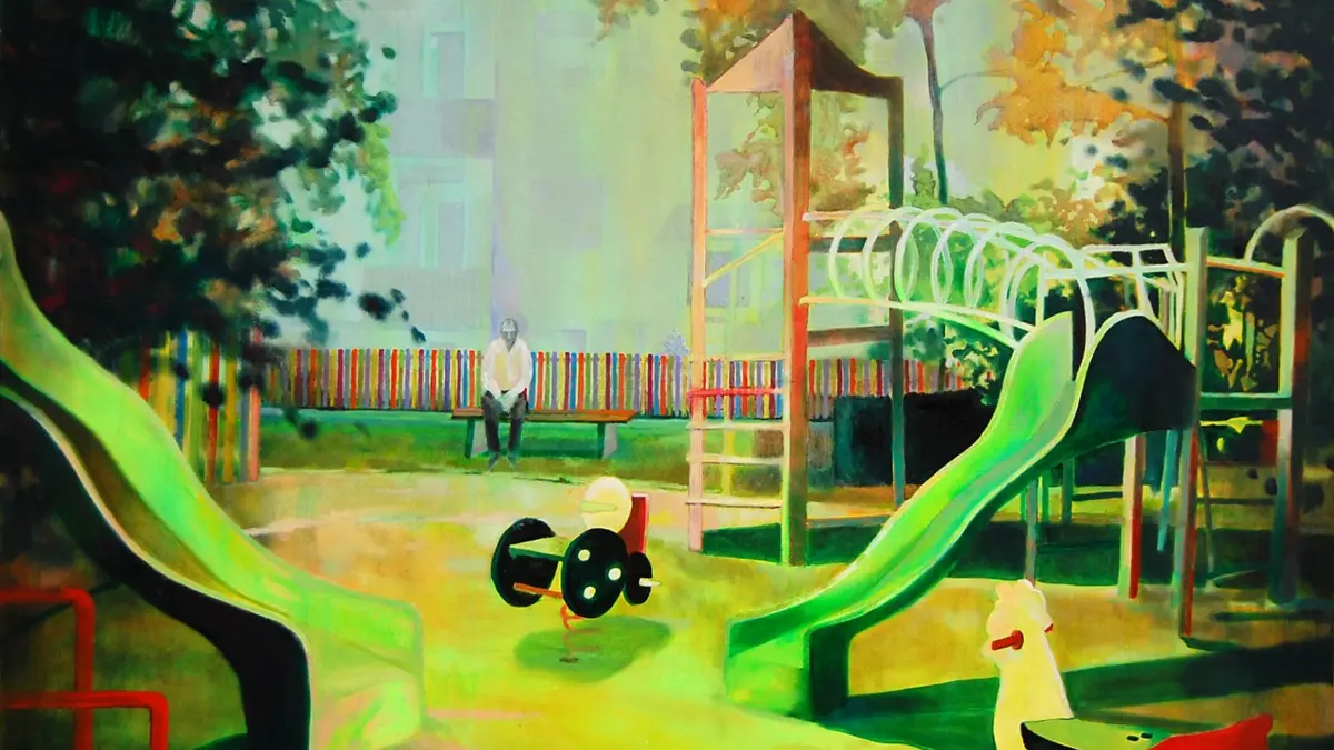 Hardy Langer, Playground, 2016, Öl und Acryl auf Leinwand,140x170 cm