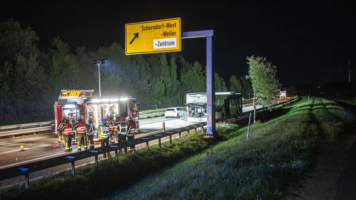 Die Feuerwehr Winterbach war mit 36 Kräften im Einsatz.