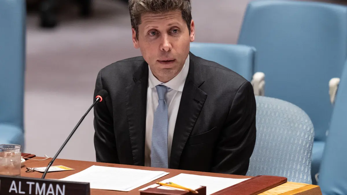 Sitzung des UN-Sicherheitsrats zum Thema KI: Sam Altman, Chief Executive Officer, OpenAI speaks during Security Council meeting on Artificial intelligence and international security at UN Headquarters in New York, NY on September 23, 2026. (Photo by Lev Radin/Pacific Press) - LevRadin_092426(4) //PACIFICPRESS_LevRadin_092426(4)/Credit:Lev Radin/PACIFIC PRESS/SIPA/2609241639
