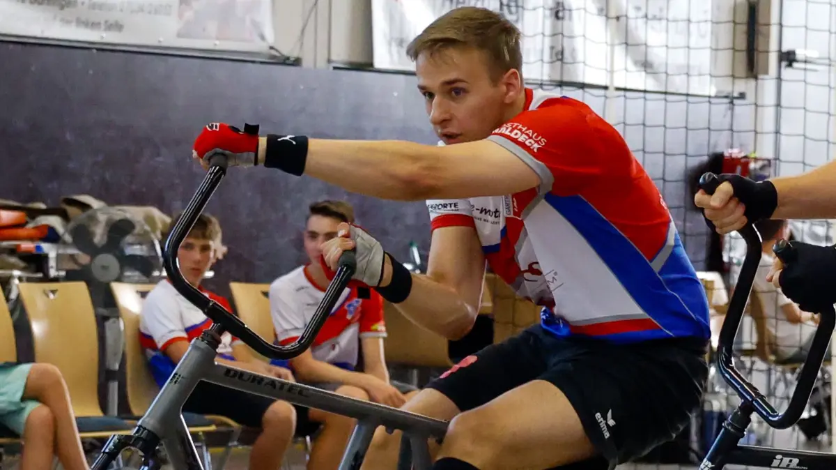 Simon Becker, RV Gärtringen I, Marco Joos, RVC Prechtal, RVC Prechtal - RV Gärtringen I, Radball, 1. Bundesliga, 6.Spieltag, Saison 2026, 27.06.2026