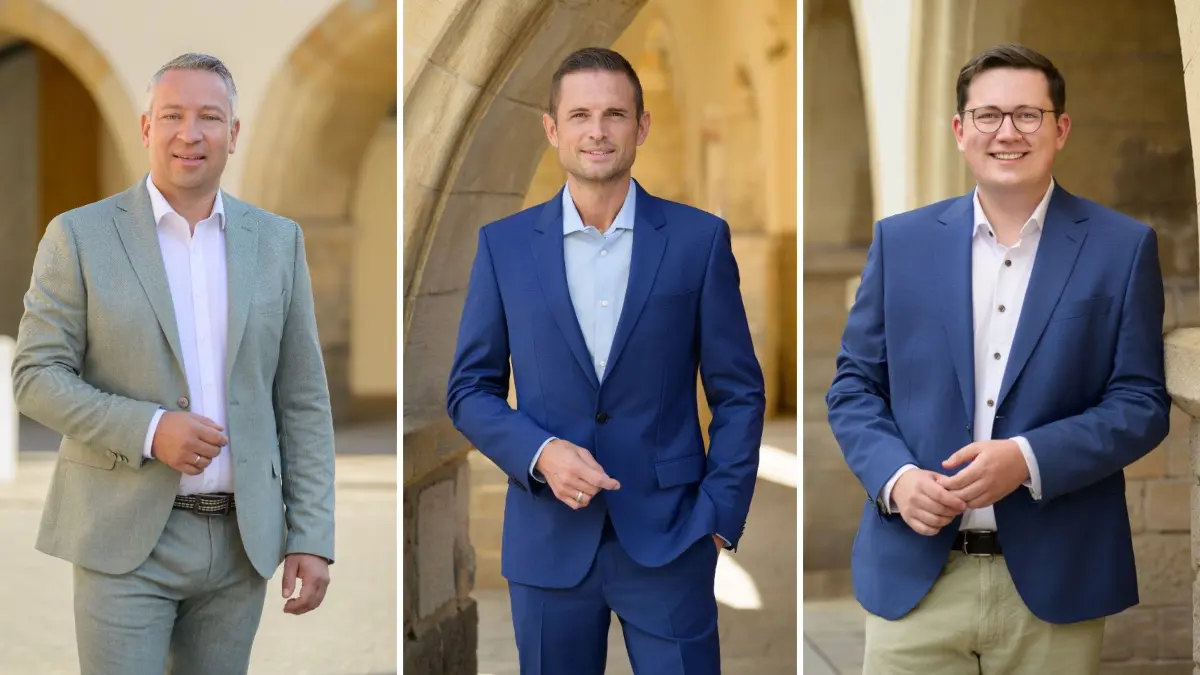 Das sind die Bewerber für das Amt des Neuffener Bürgermeisters (von links): Jürgen Ebler, Denis Janzen und Falk Schöneck.