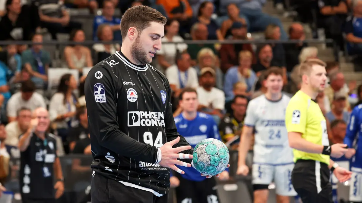 BAU // 04.10.2026, Deutschland, Stuttgart, Opel HBL, Bundesliga 2026/2027,
TVB Stuttgart vs. TBV Lemgo Lippe, Domenico Ebner (TBV)