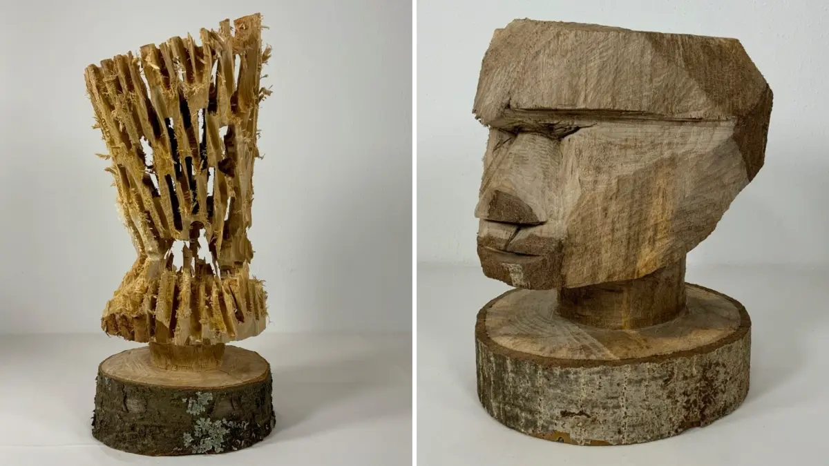 Zwei der eigenwilligen Köpfe von Aaron Antes.