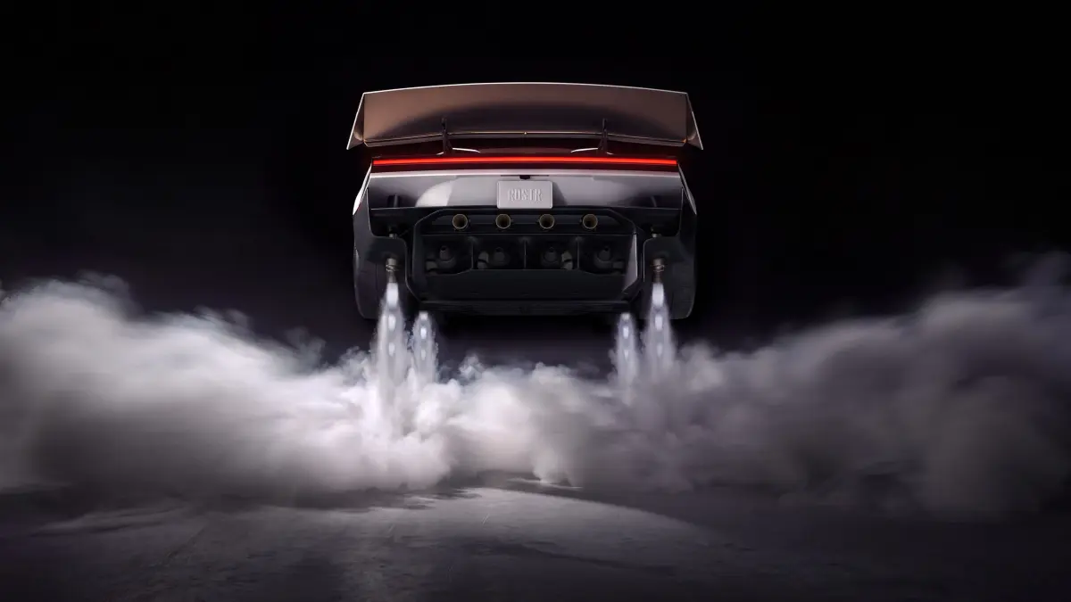 Bei der Präsentation hob der Tesla Roadster ab.