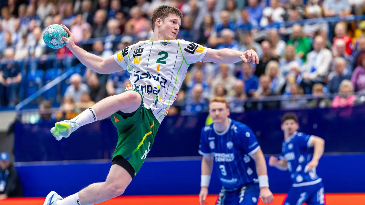 GER, TBV Lemgo Lippe vs. Frisch Auf Goeppingen, Handball, 1. Bundesliga, 9. Spieltag, Spielzeit 2026/2027, 18.10.2026: Oskar Neudeck (Frisch Auf Goeppingen, #02) im Torwurf
GER, TBV Lemgo Lippe vs. Frisch Auf Goeppingen, Handball, 1. Bundesliga, 9. Spieltag, Spielzeit 2026/2027, 18.10.2026
Foto: Eibner-Pressefoto/Jan Rollinger