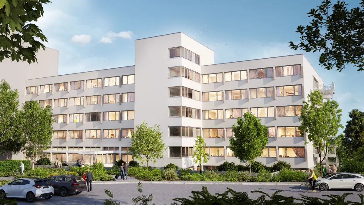 Visualisierung: Carestone legt konkrete Planungen für das Haus am Parksee in Leonberg vor.