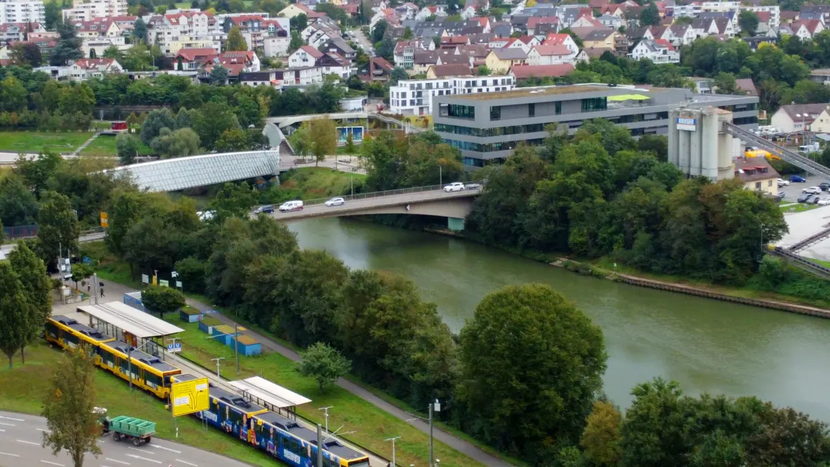Remseck Neckar Brücke über den Neckar
