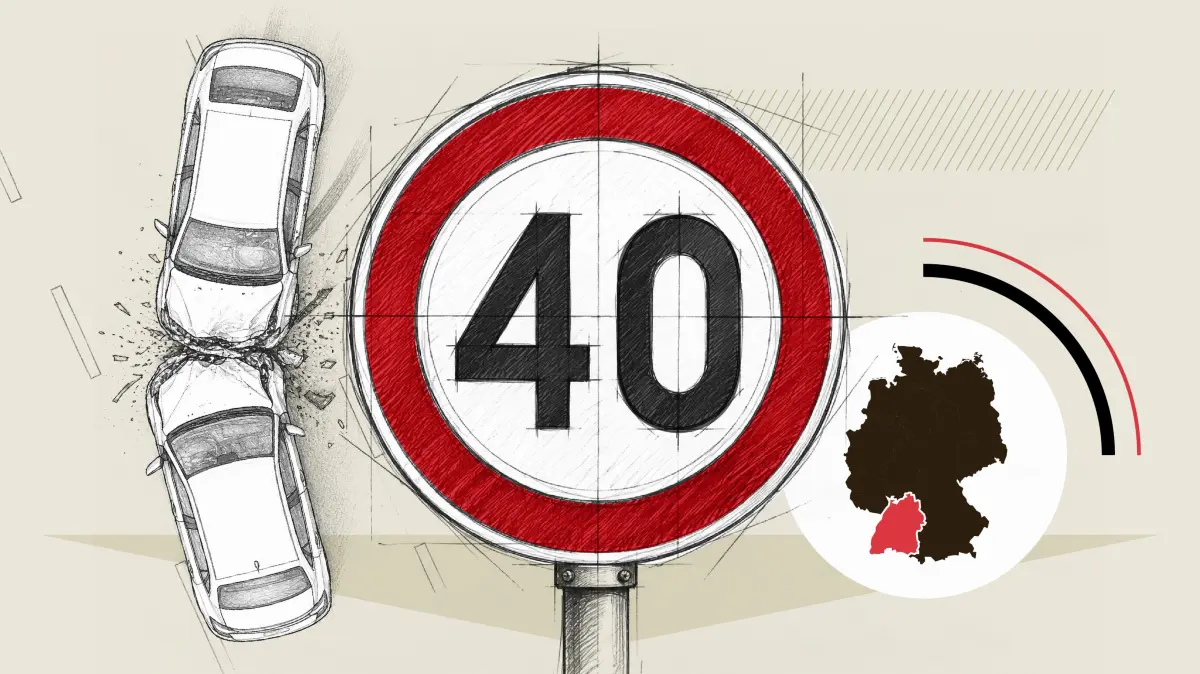 Senkt Tempo 40 die Unfallzahlen? Illustration für BW-Analyse